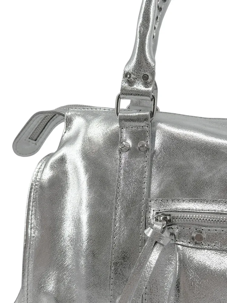 Sac à main en cuir irisé SANDSTORM SILVER Argent clair