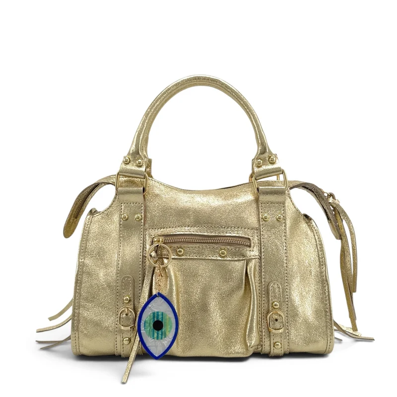 Sac à main en cuir irisé SANDSTORM GOLD (petit modèle) Or pâle