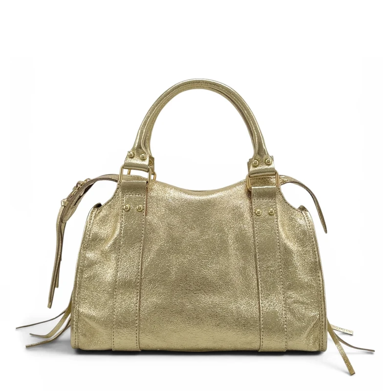 Sac à main en cuir irisé SANDSTORM GOLD (petit modèle) Or pâle