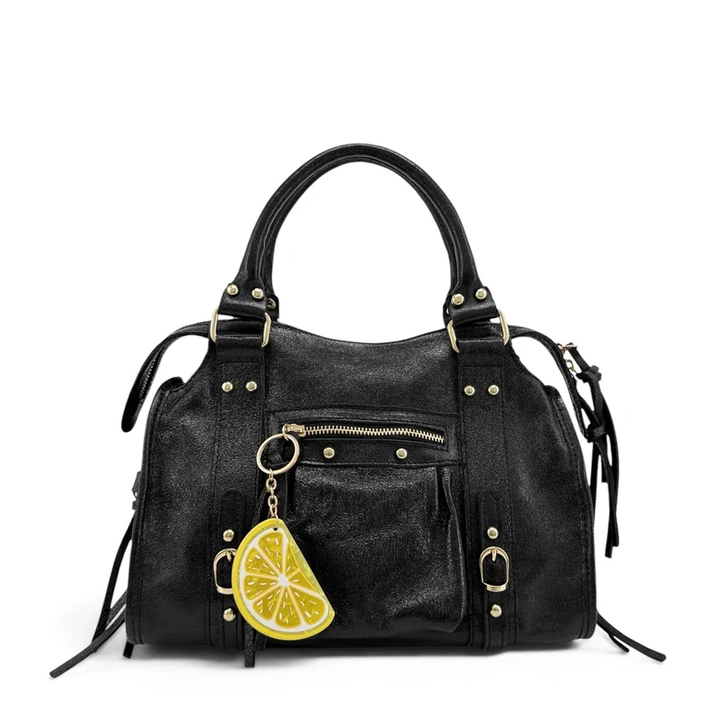 Sac à main en cuir irisé SANDSTORM GOLD Noir irisé