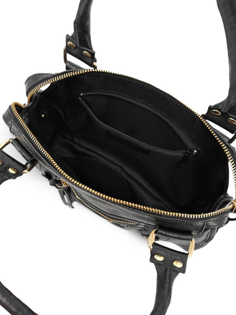 Sac à main en cuir irisé SANDSTORM GOLD Noir irisé