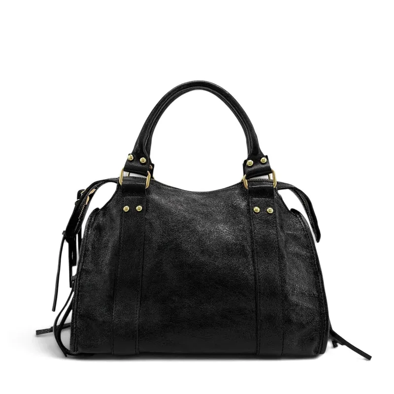 Sac à main en cuir irisé SANDSTORM GOLD Noir irisé