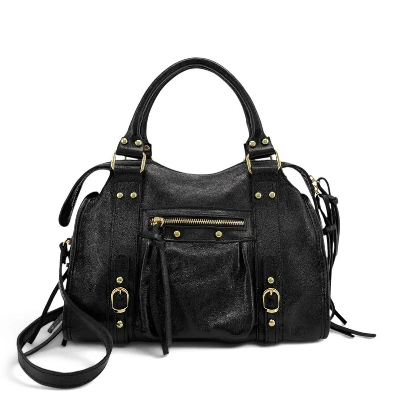 Sac à main en cuir irisé SANDSTORM GOLD Noir irisé