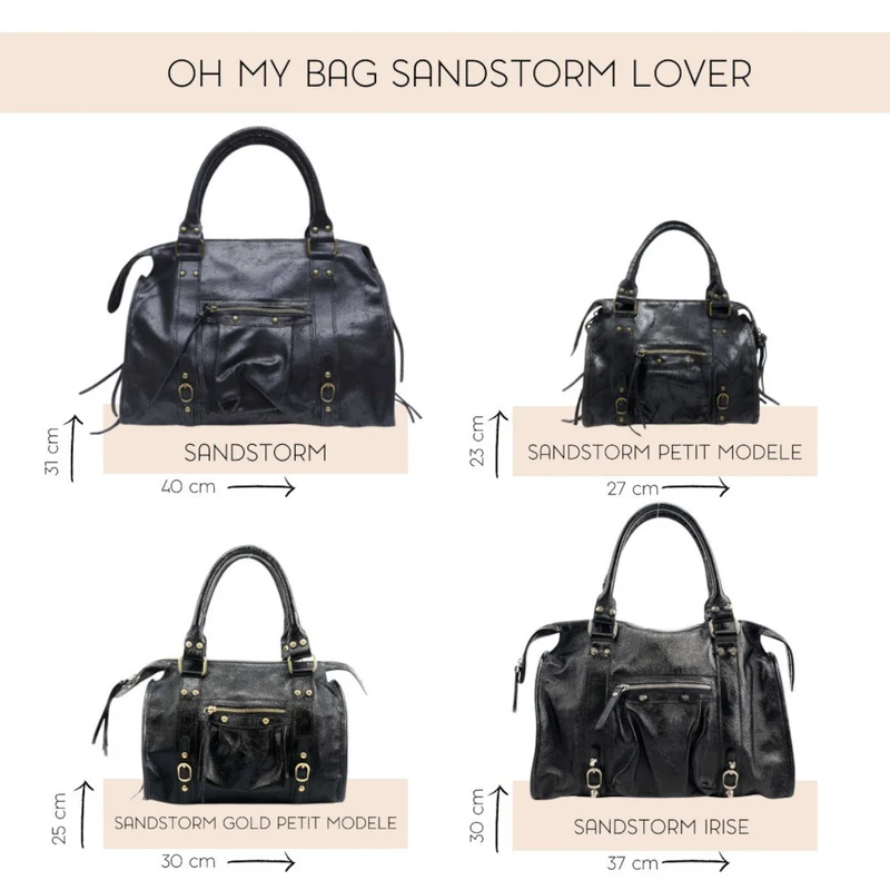 Sac à main en cuir irisé SANDSTORM GOLD Noir irisé