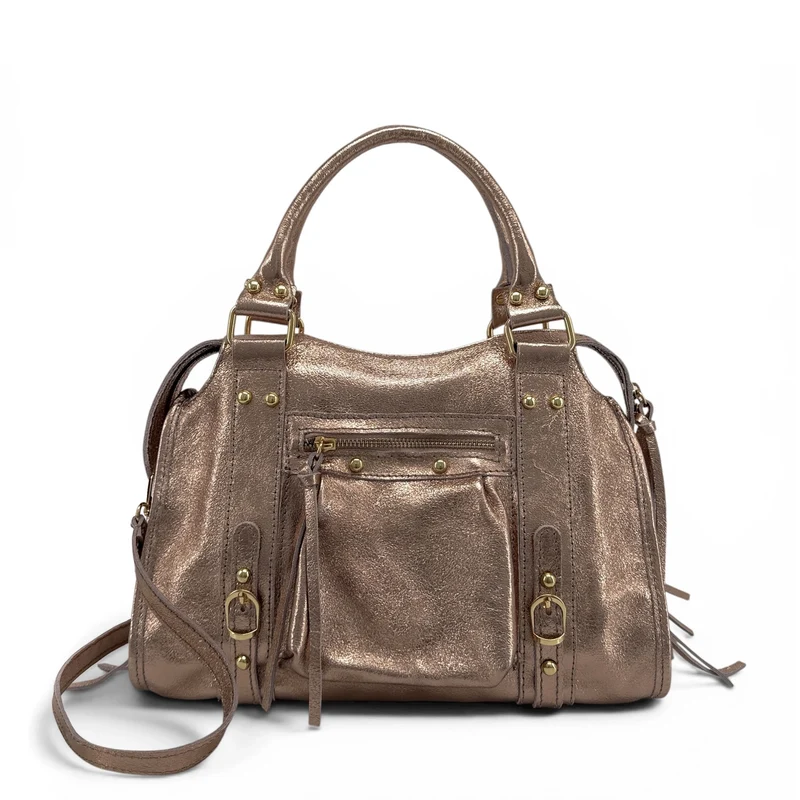 Sac à main en cuir irisé SANDSTORM GOLD Champagne