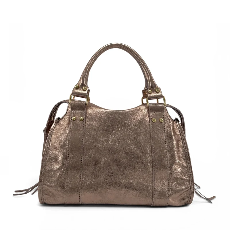 Sac à main en cuir irisé SANDSTORM GOLD Champagne