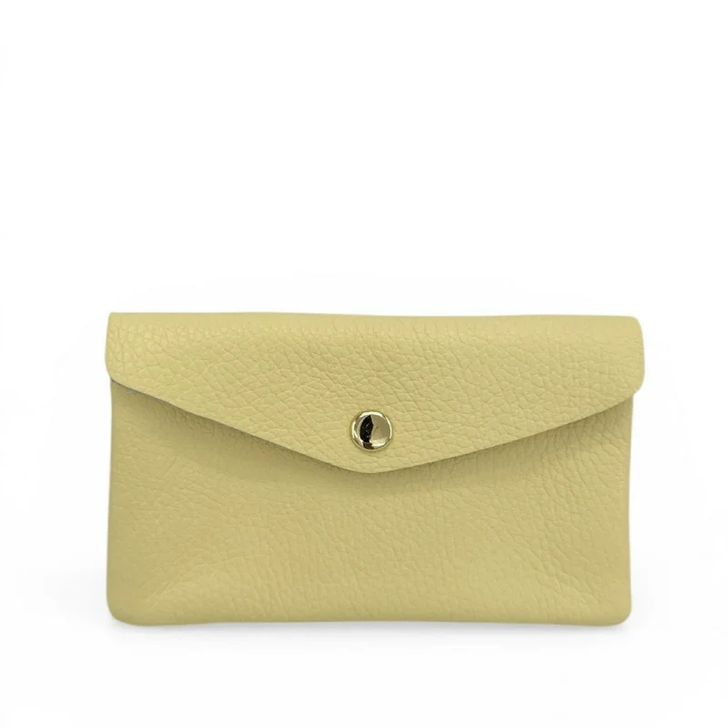 Pochette porte-monnaie en cuir grainé COMPO Soft jaune