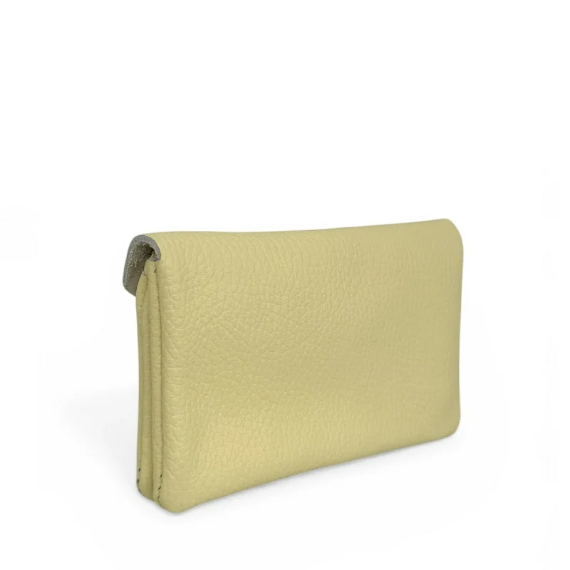 Pochette porte-monnaie en cuir grainé COMPO Soft jaune