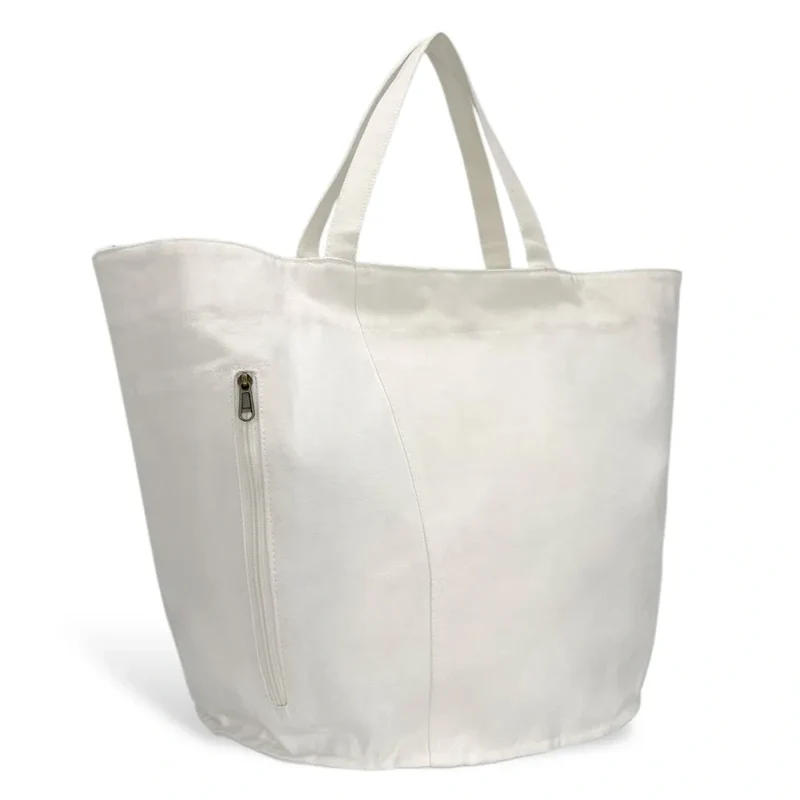Grand sac en coton et perles I SEA YOU Blanc