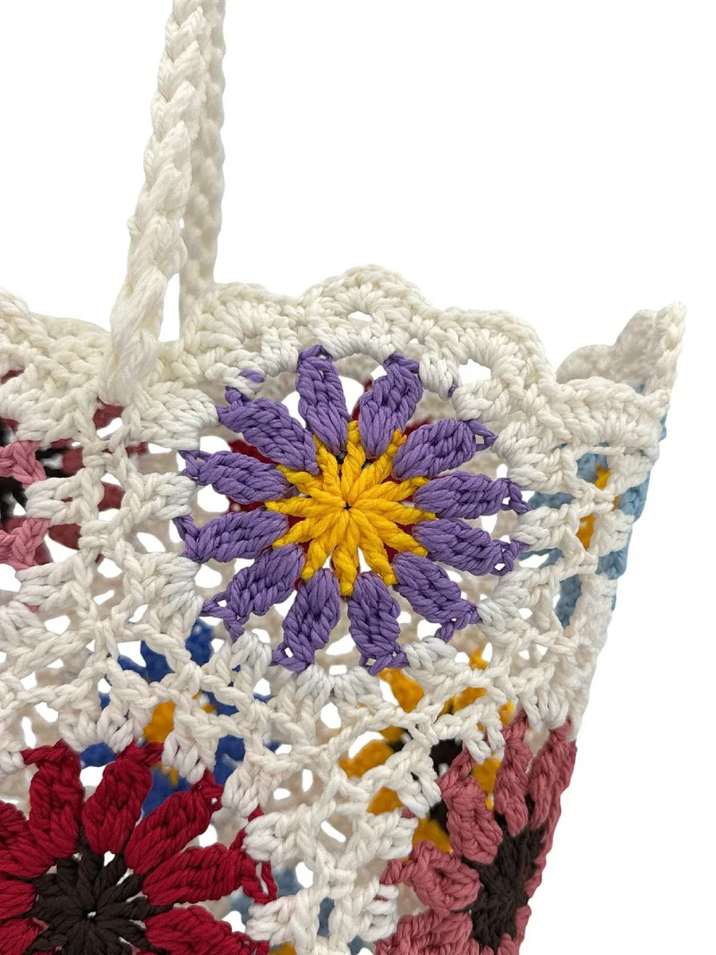 Panier cabas en pur coton GIPSY Multicolore
