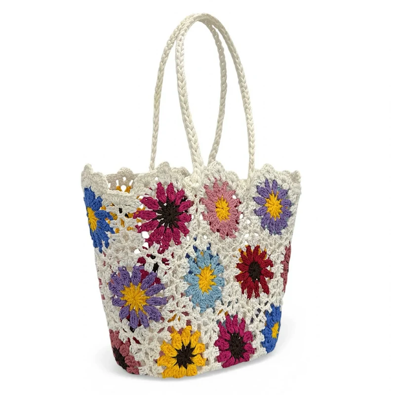 Panier cabas en pur coton GIPSY Multicolore