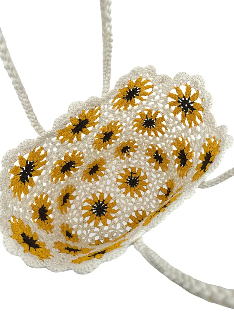 Panier cabas en pur coton GIPSY Jaune tournesol