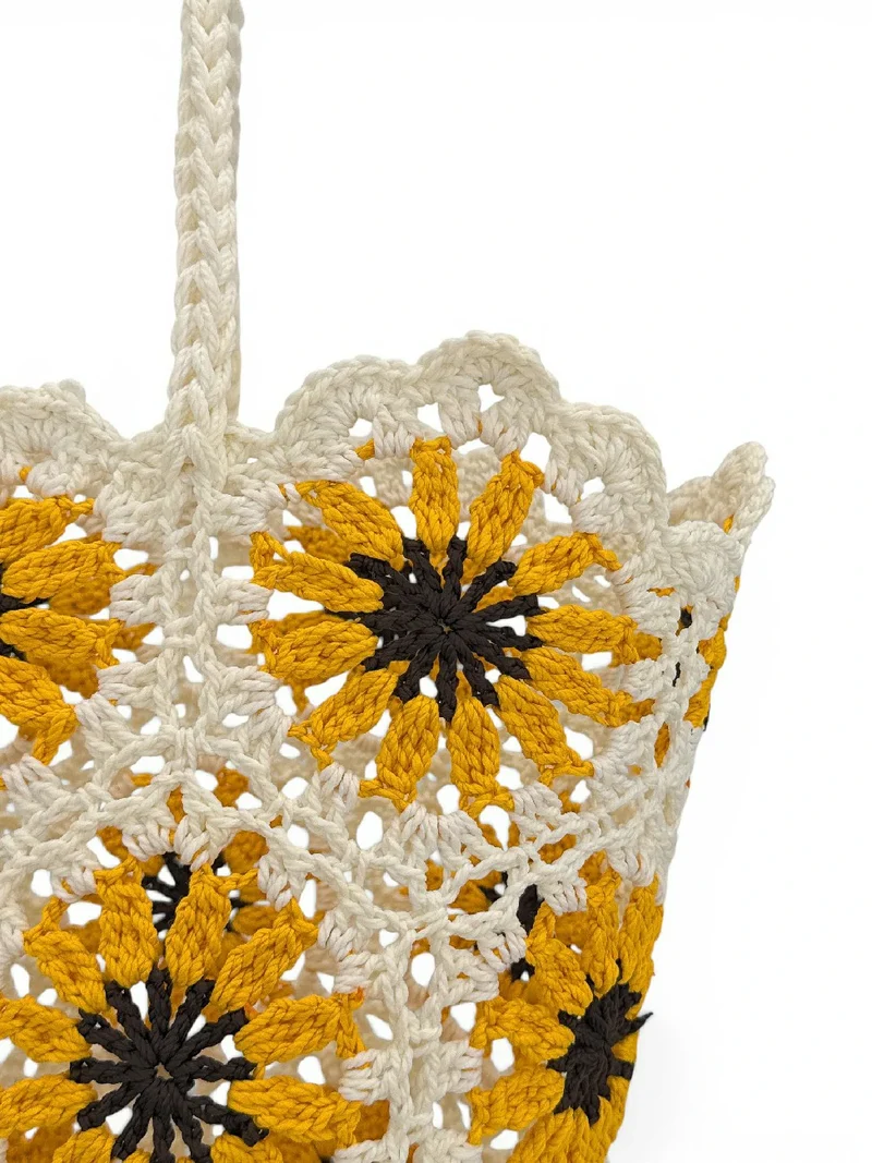 Panier cabas en pur coton GIPSY Jaune tournesol