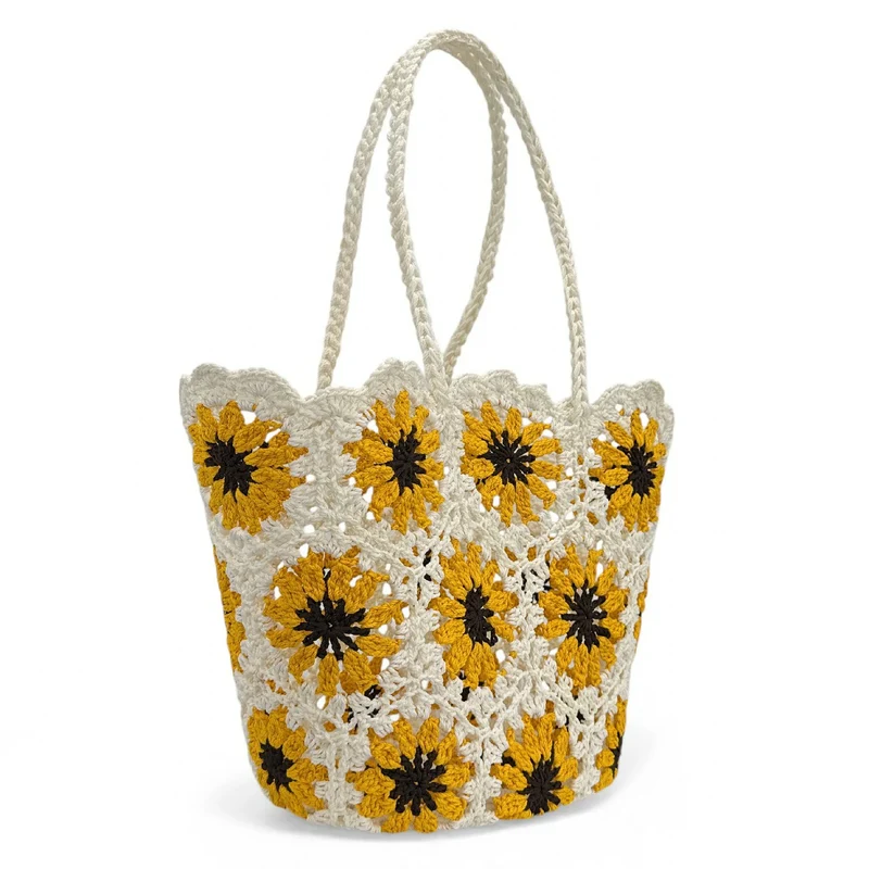 Panier cabas en pur coton GIPSY Jaune tournesol