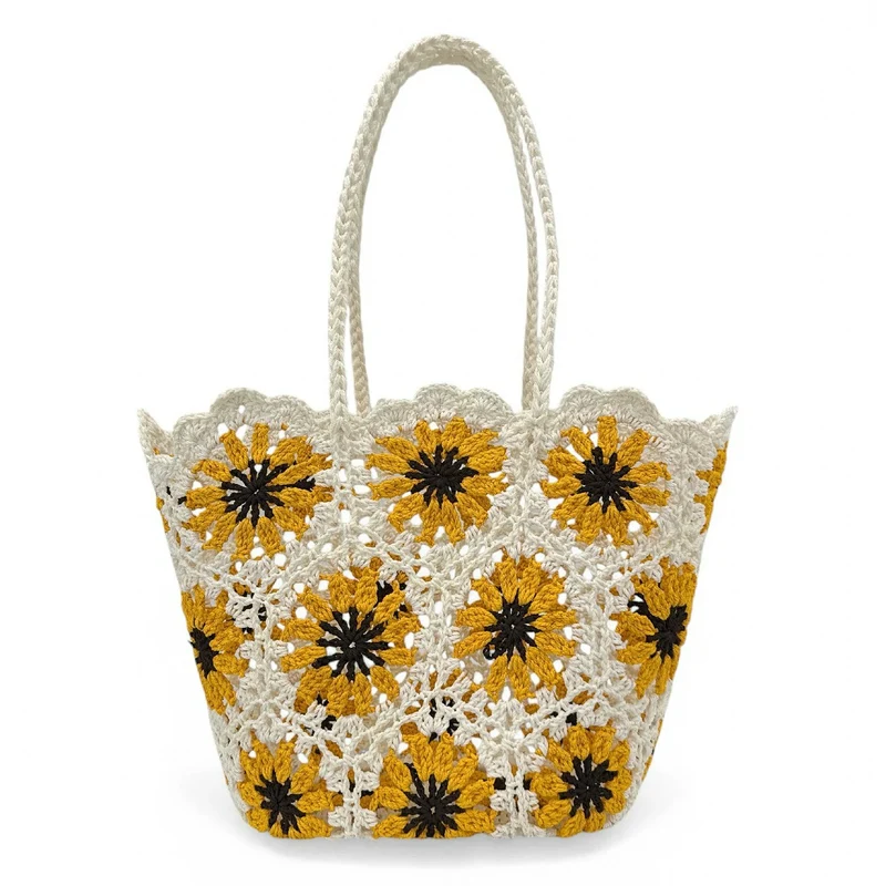 Panier cabas en pur coton GIPSY Jaune tournesol