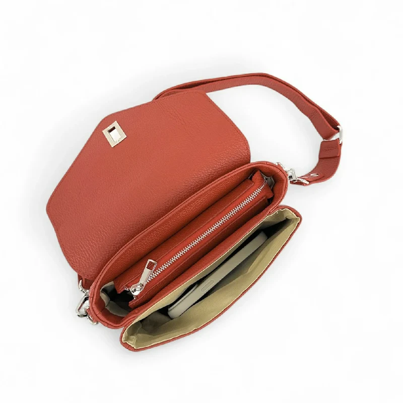 Sac trotteur en cuir grainé BAGGY Terracotta