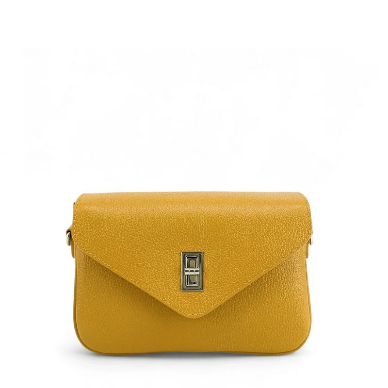 Sac trotteur en cuir grainé BAGGY Jaune moutarde