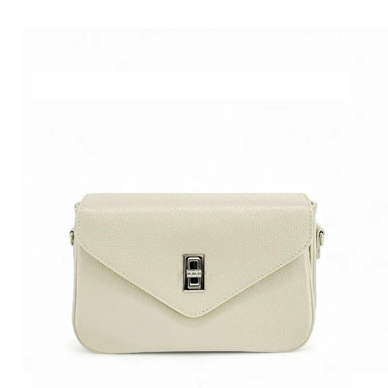 Sac trotteur en cuir grainé BAGGY Beige crème