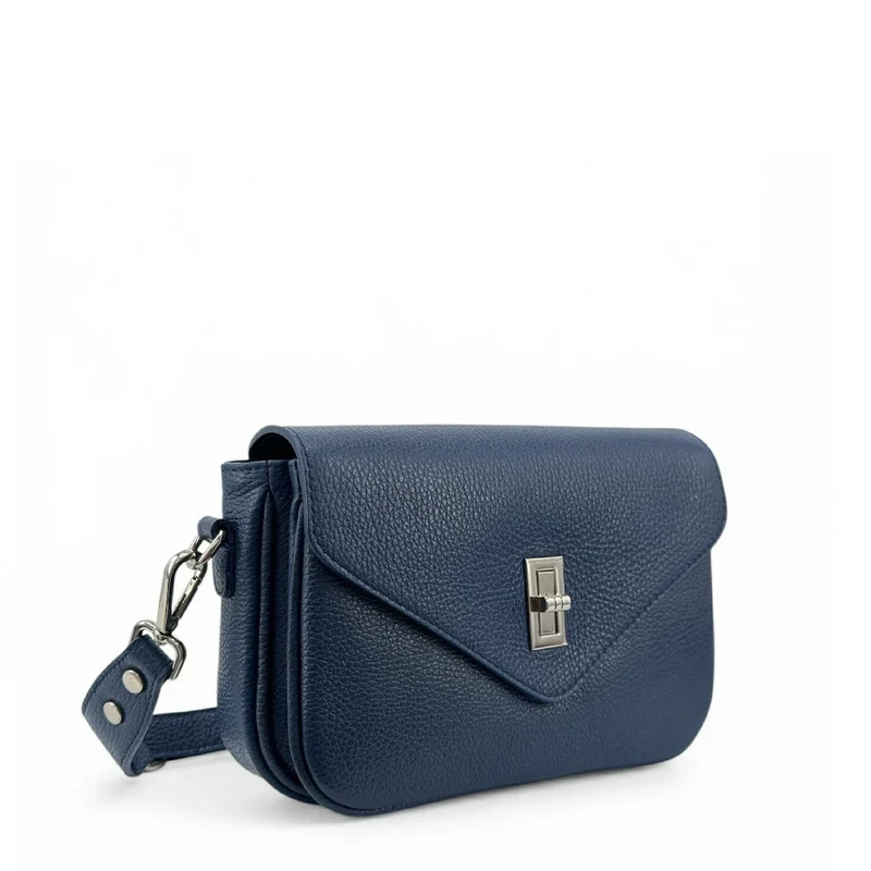 Sac trotteur en cuir grainé BAGGY Bleu marine