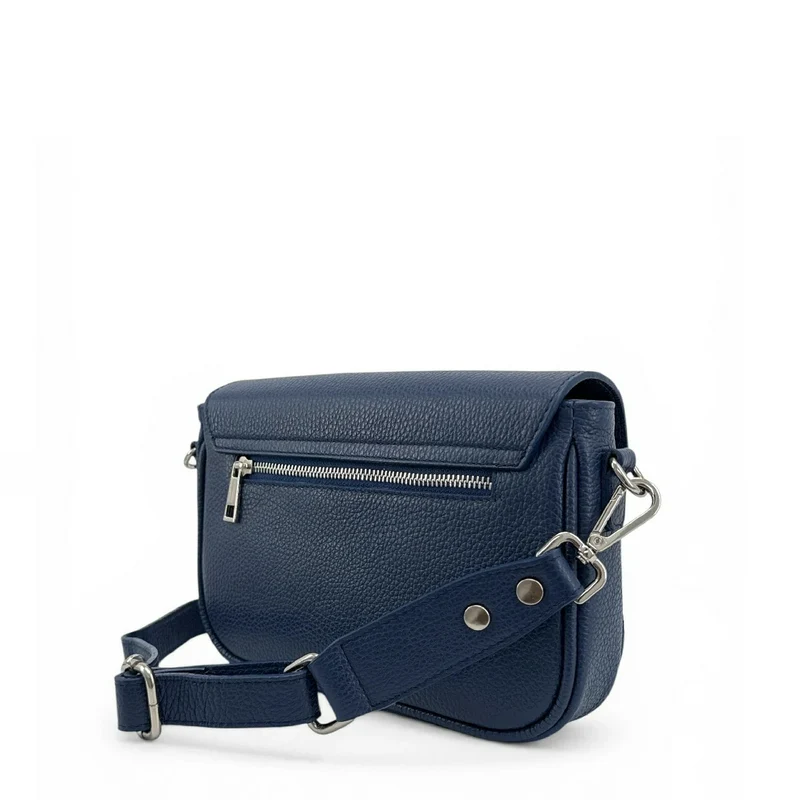 Sac trotteur en cuir grainé BAGGY Bleu marine