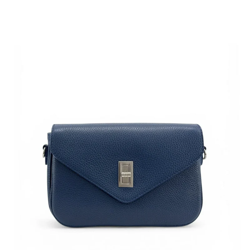 Sac trotteur en cuir grainé BAGGY Bleu marine