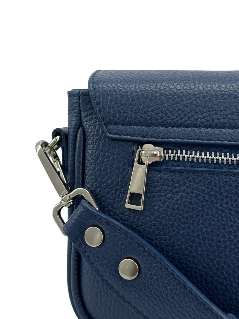 Sac trotteur en cuir grainé BAGGY Bleu marine