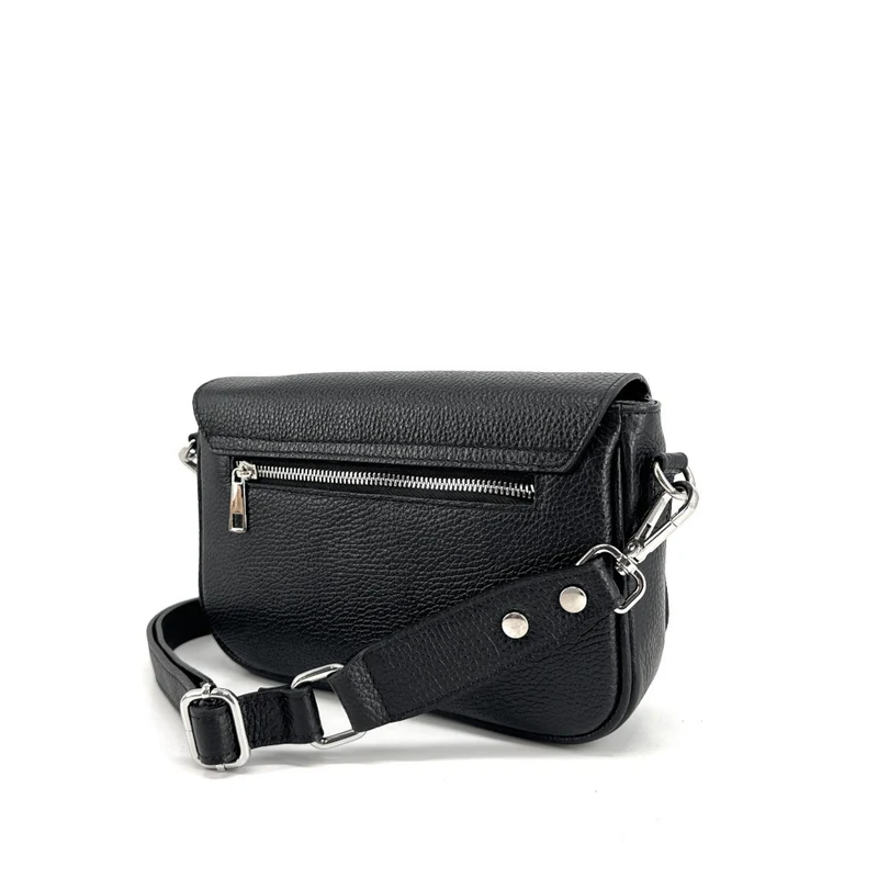 Sac trotteur en cuir grainé BAGGY Noir