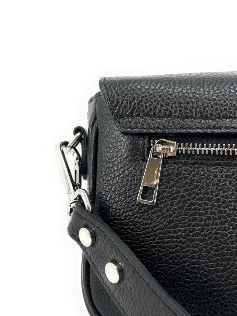 Sac trotteur en cuir grainé BAGGY Noir