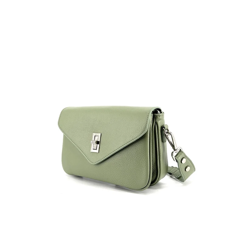 Sac trotteur en cuir grainé BAGGY Vert amande