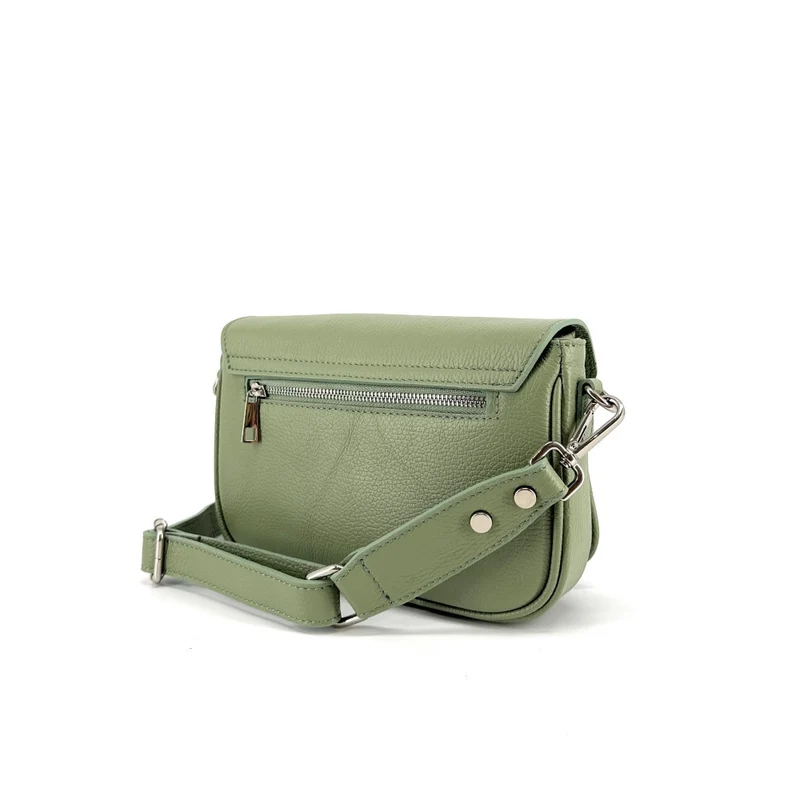 Sac trotteur en cuir grainé BAGGY Vert amande