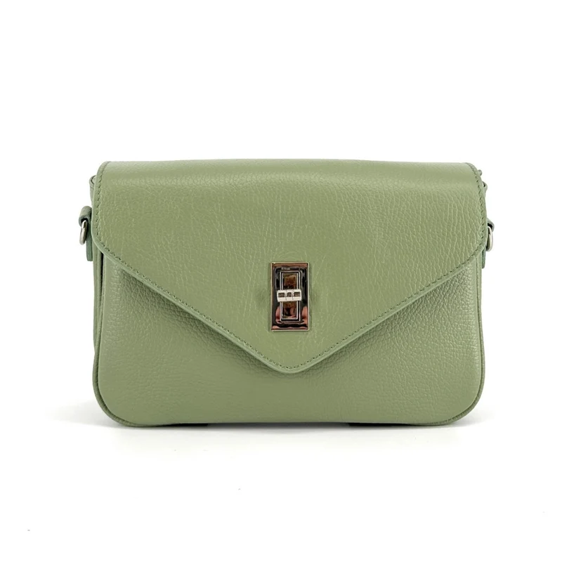Sac trotteur en cuir grainé BAGGY Vert amande
