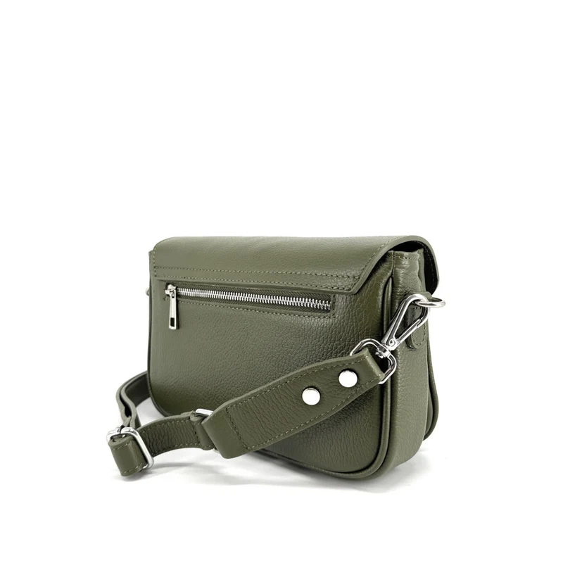 Sac trotteur en cuir grainé BAGGY Vert kaki