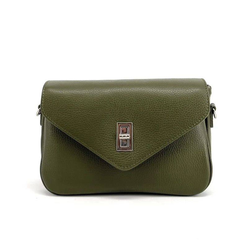 Sac trotteur en cuir grainé BAGGY Vert kaki