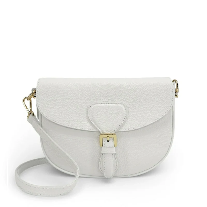 Sac trotteur en cuir grainé MASINA Blanc