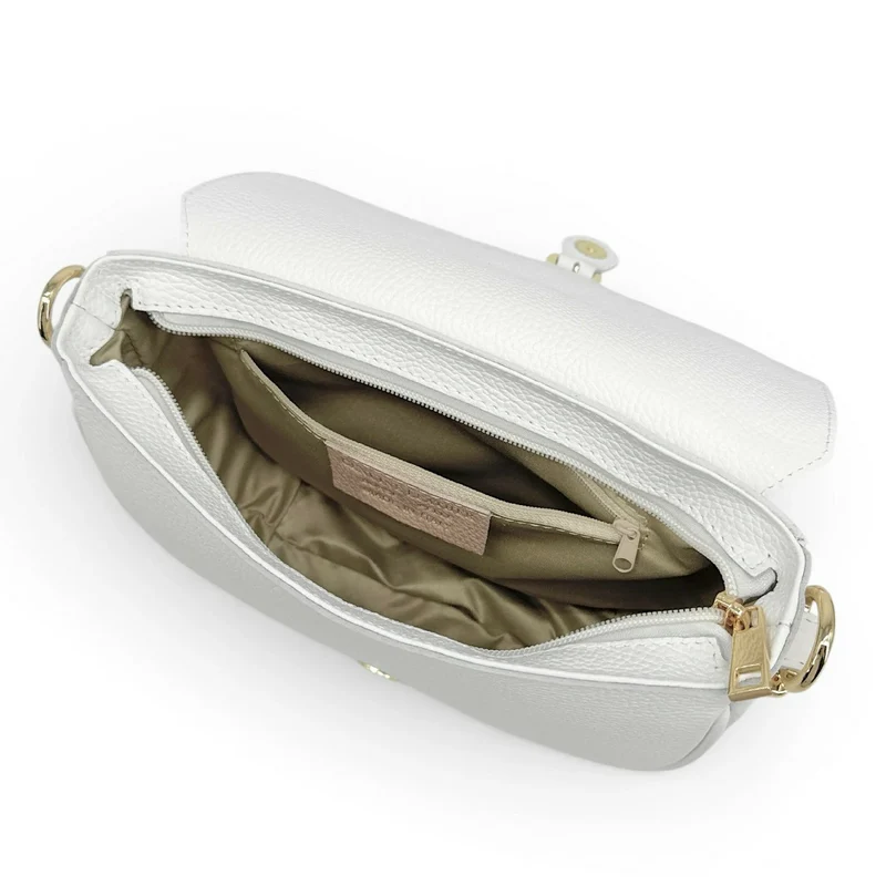 Sac trotteur en cuir grainé MASINA Blanc