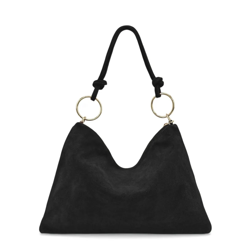 Sac pochette Hobo en daim SOA Noir