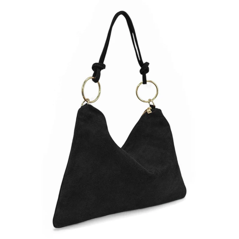 Sac pochette Hobo en daim SOA Noir