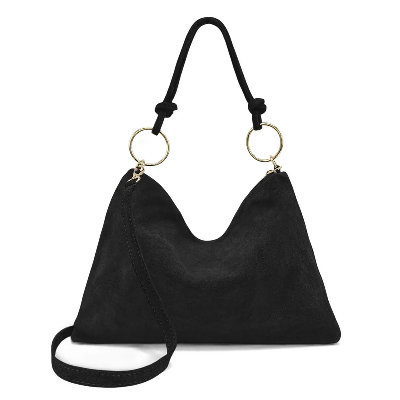 Sac pochette Hobo en daim SOA Noir