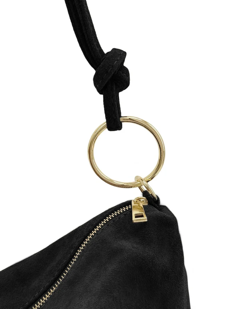 Sac pochette Hobo en daim SOA Noir