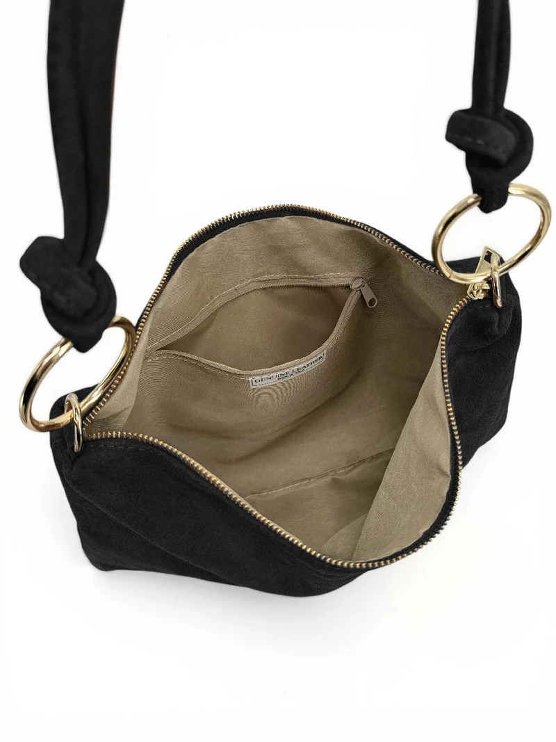 Sac pochette Hobo en daim SOA Noir