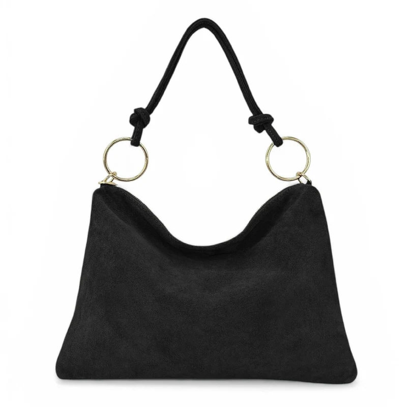 Sac pochette Hobo en daim SOA Noir