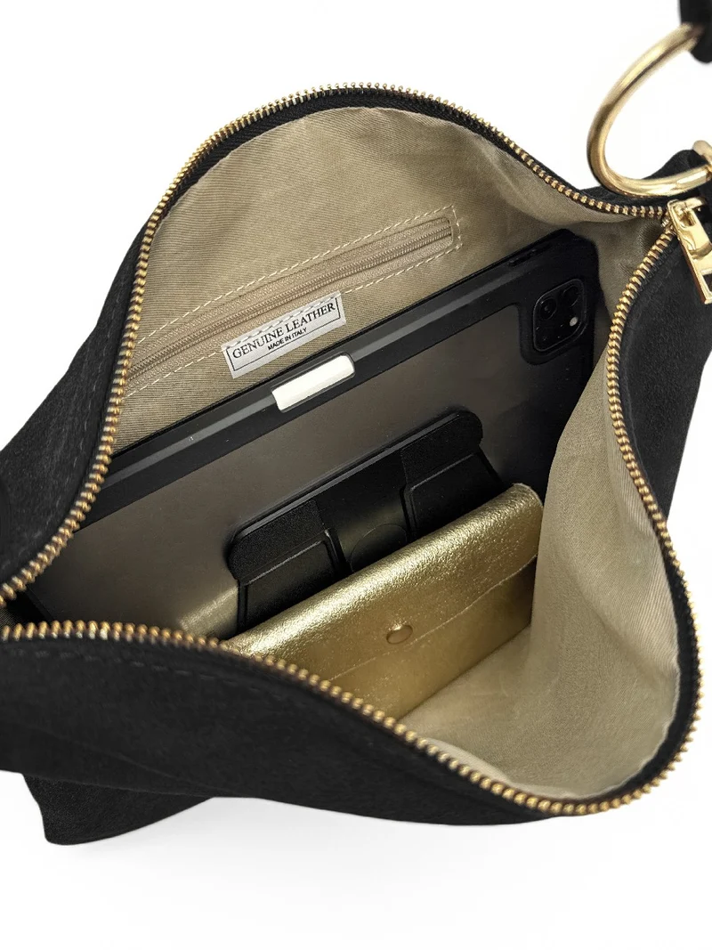 Sac pochette Hobo en daim SOA Noir