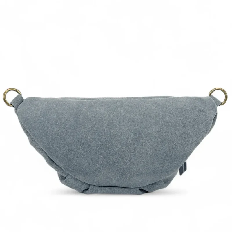 Sac banane en daim LOUKA Bleu pastel