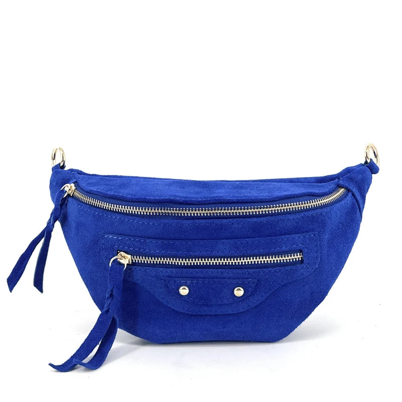 Sac banane en daim LOUKA Bleu roi