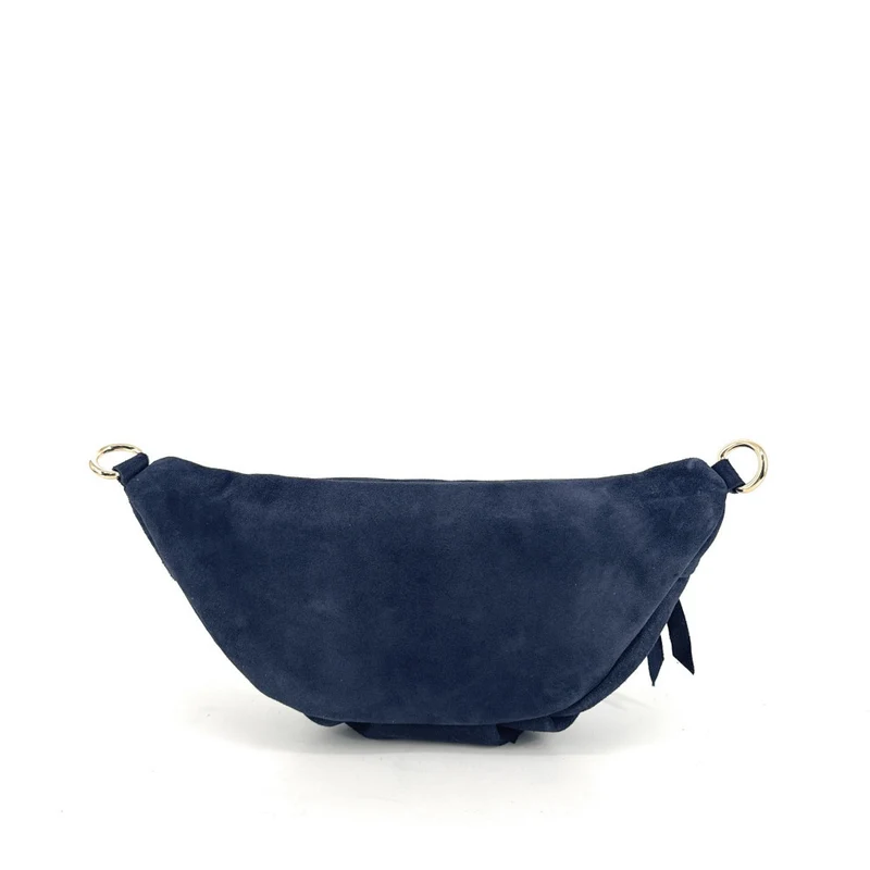 Sac banane en daim LOUKA Bleu marine