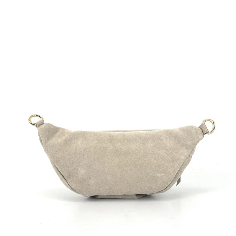 Sac banane en daim LOUKA Beige crème