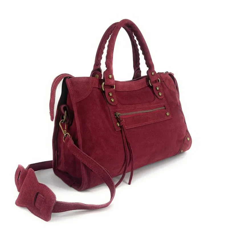 Sac en daim EDISON Rouge bordeaux