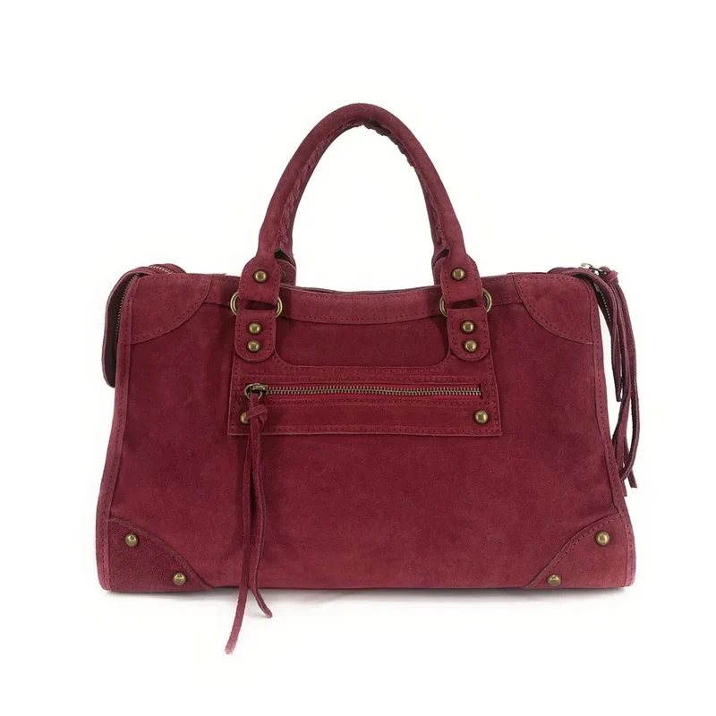 Sac en daim EDISON Rouge bordeaux