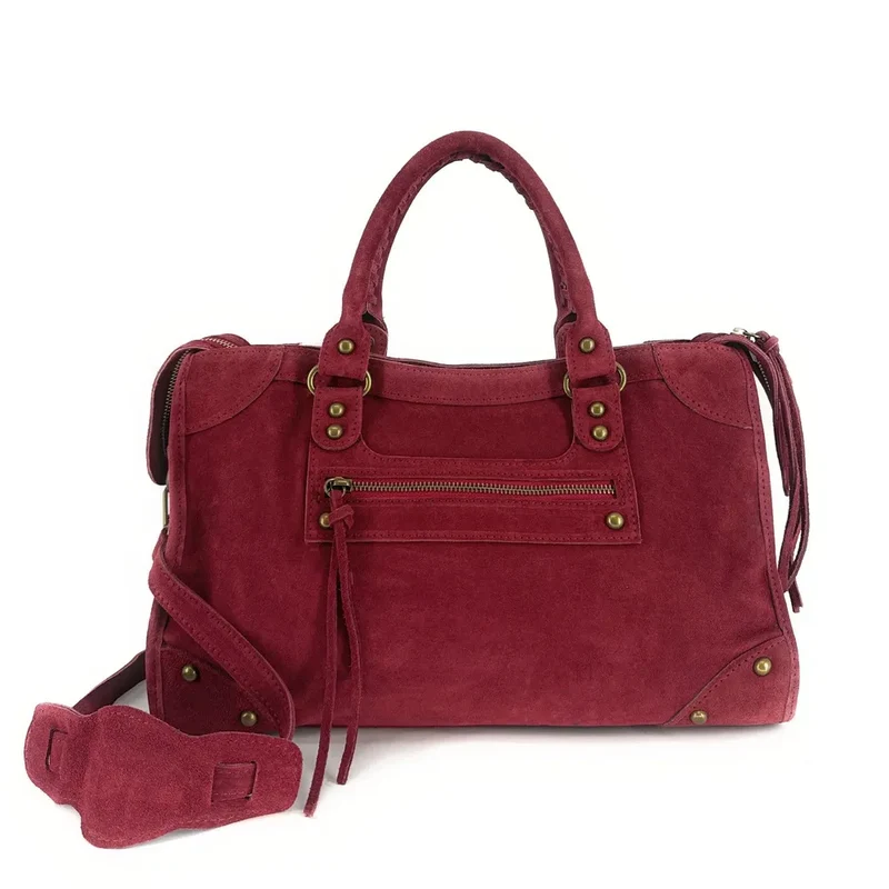 Sac en daim EDISON Rouge bordeaux