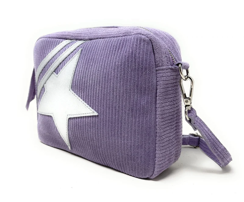 Sac à bandoulière en daim SILVER STAR Lilas